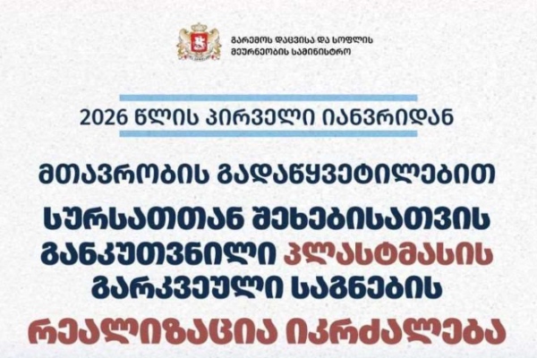 დღეიდან სურსათთან შეხებისათვის განკუთვნილი პლასტმასის გარკვეული საგნების რეალიზაცია იკრძალება